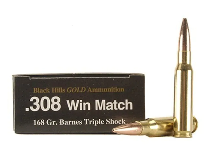 Black-Hills-Gold-Ammunition-308-Winchester-168-Grain-Barnes-TSX-Hollow-Point-Boat-Tail-Lead-Free-Box-of-20-