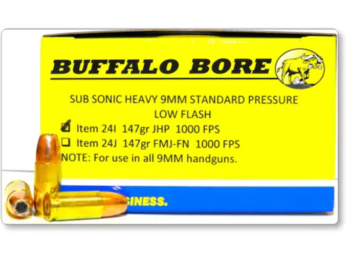 Buffalo-Bore-Ammunition-9mm-Luger-Subsonic-147-Grain-Jacketed-Hollow-Point-Low-Flash-Box-of-20-