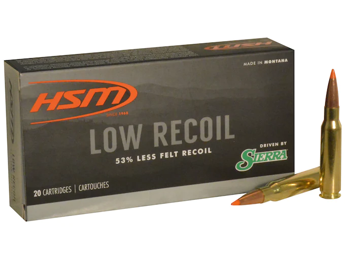 HSM-Low-Recoil-Ammunition-308-Winchester-150-Grain-Sierra-Tipped-Spitzer-Boat-Tail-Box-of-20-