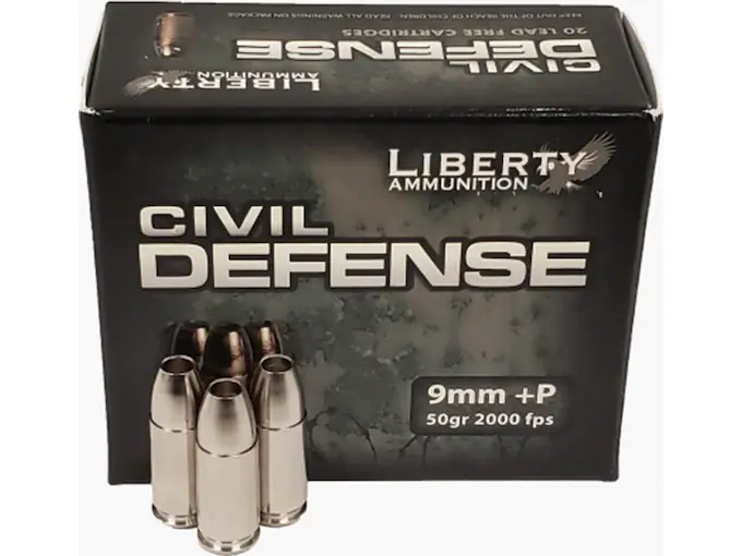 Liberty-Civil-Defense-Ammunition-9mm-Luger-P-50-Grain-Fragmenting-Hollow-Point-Lead-Free-Box-of-20-