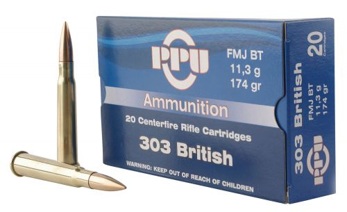 PPU-CaliberGauge-303-British-Casing-Brass-Bullet-Type-Soft-Point-Box-Qty-20-PPR-1.50round